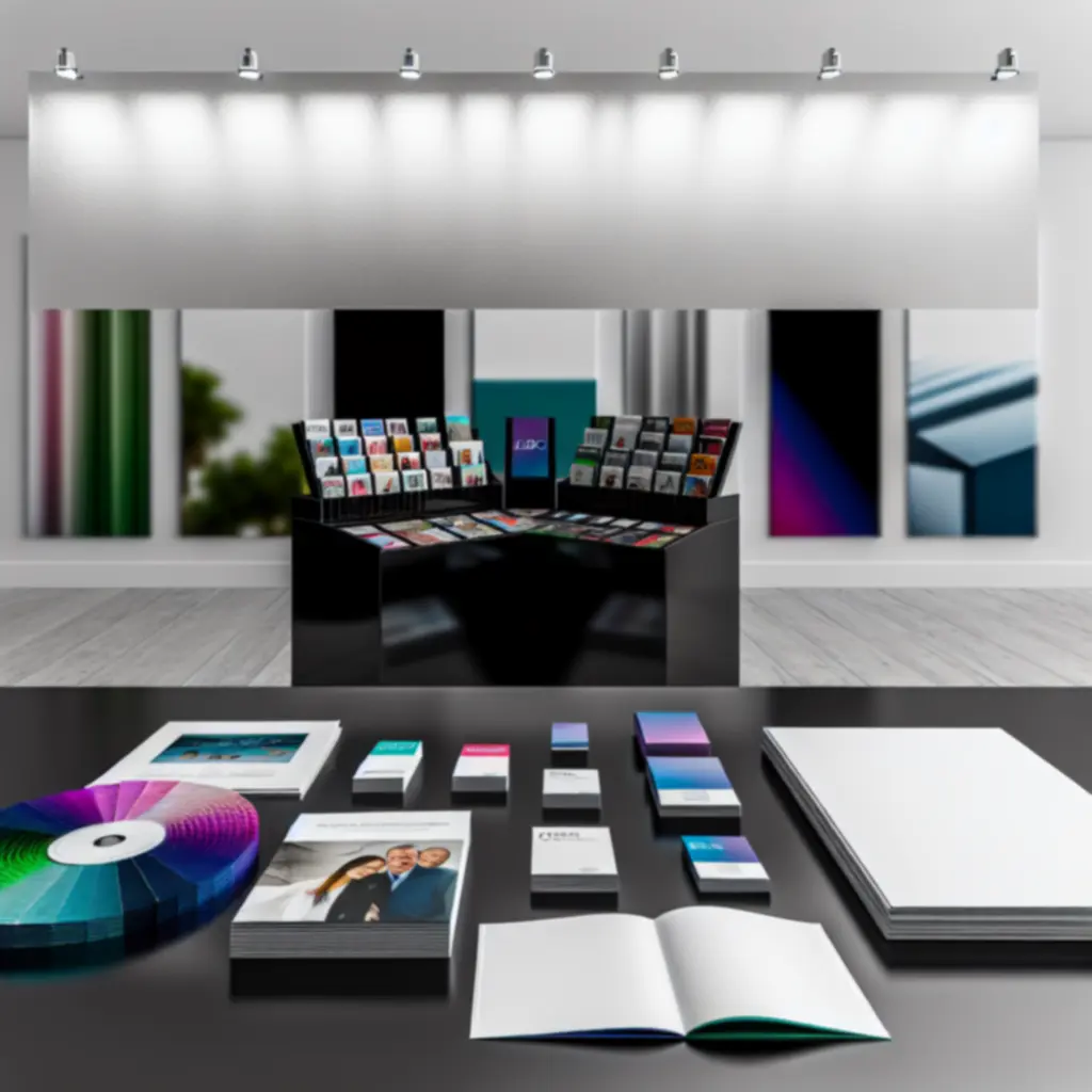 Zestaw nowoczesnych broszur firmowych wydrukowanych przez LocalPrintpl